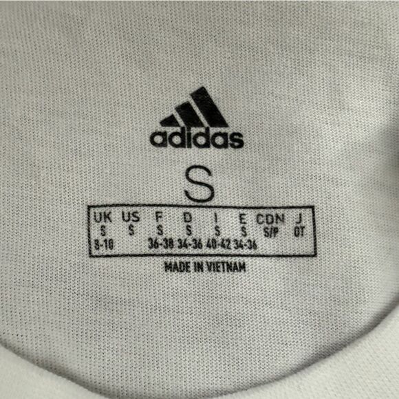 Adidas Multi-Sport White T-Shirt with Black Logo Women’s Size Small - Picture 3 of 7